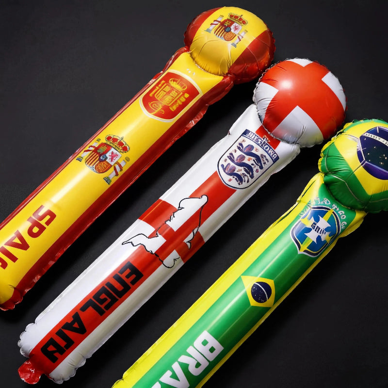 World Cup Inflatable Cheer Sticks – Soccer Fan Noise Makers for Stadium & Parties
