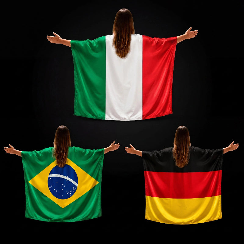 World Cup Flag Cape – National Team Supporter Wearable Banner