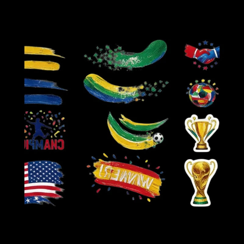 World Cup Face Stickers – National Team Fan Makeup Decals for Match Day