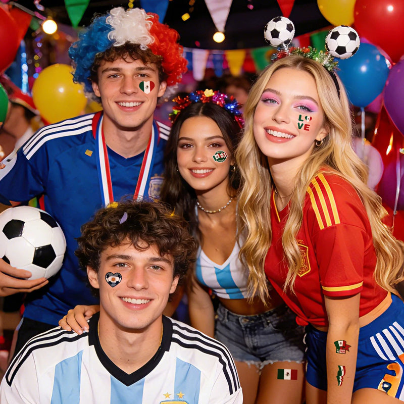 Soccer Fan Atmosphere Decor Face Sticker  Type B