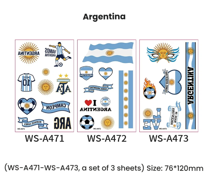 Soccer Fan Atmosphere Decor Face Sticker  Type B