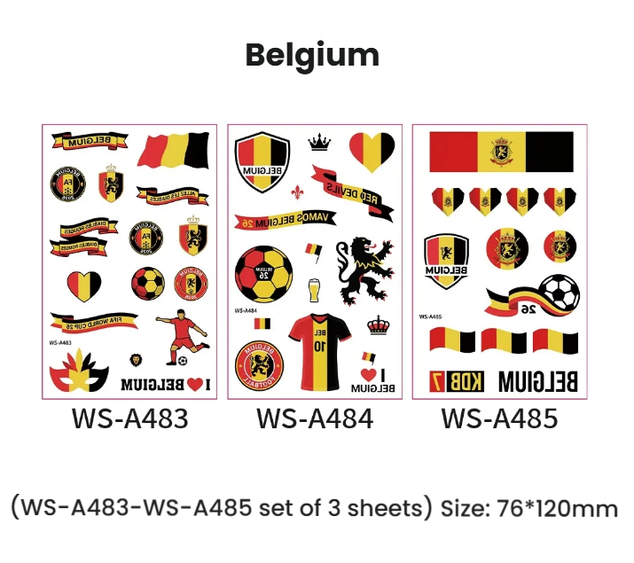 Soccer Fan Atmosphere Decor Face Sticker  Type B