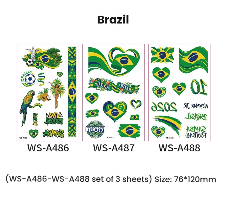 Soccer Fan Atmosphere Decor Face Sticker  Type B