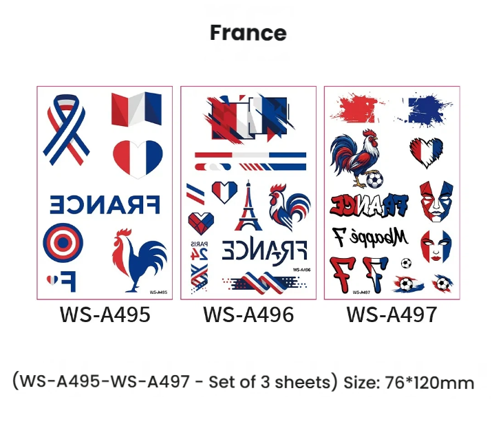 Soccer Fan Atmosphere Decor Face Sticker  Type B