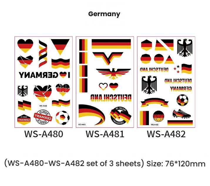 Soccer Fan Atmosphere Decor Face Sticker  Type B