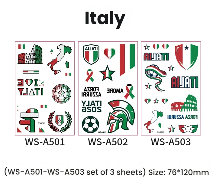 Soccer Fan Atmosphere Decor Face Sticker  Type B