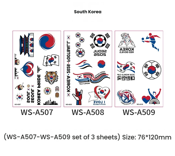 Soccer Fan Atmosphere Decor Face Sticker  Type B