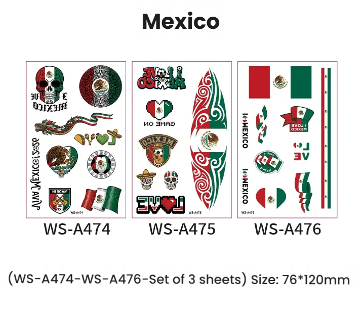 Soccer Fan Atmosphere Decor Face Sticker  Type B