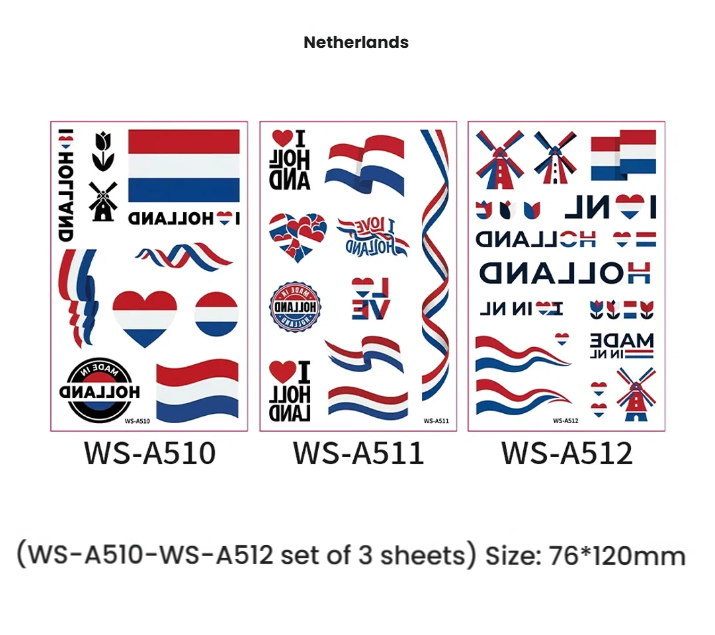 Soccer Fan Atmosphere Decor Face Sticker  Type B