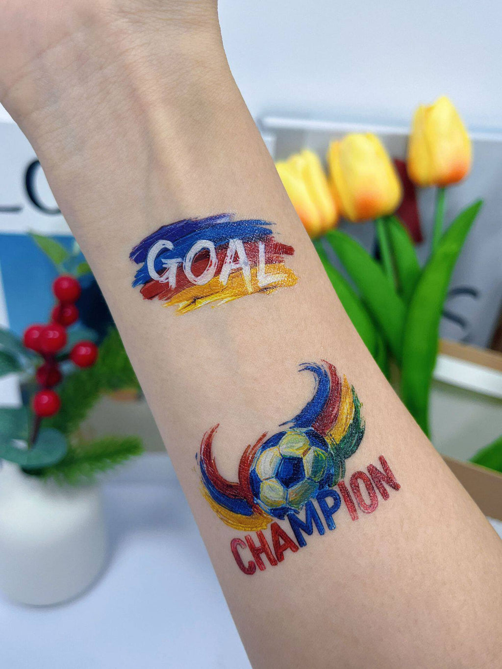 Soccer Fan Atmosphere Decor Face Sticker  Type A