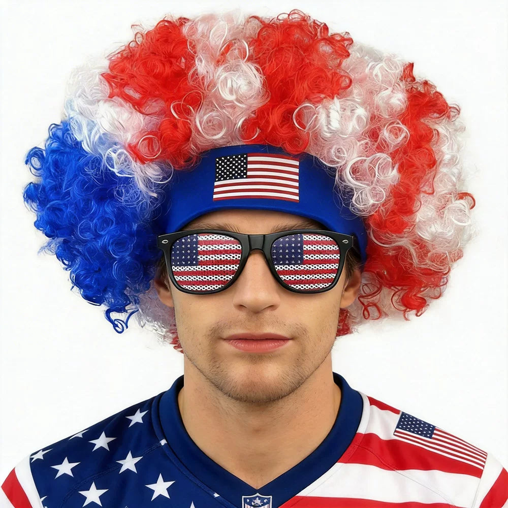 World Cup Fan Wig – Funny Soccer Supporter Costume for Match Day