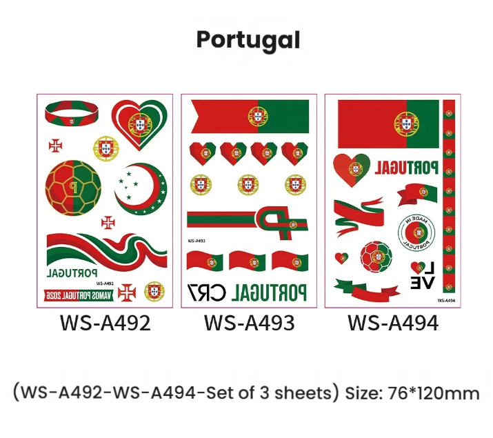 Soccer Fan Atmosphere Decor Face Sticker  Type B