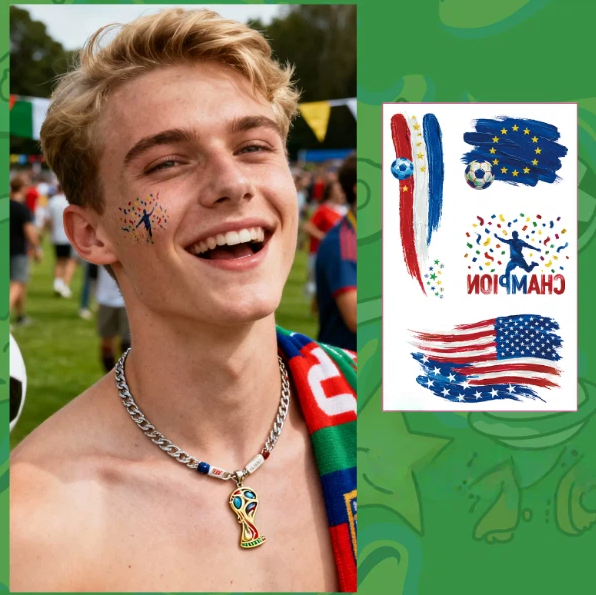 Soccer Fan Atmosphere Decor Face Sticker  Type A