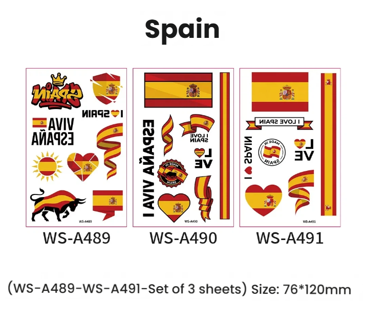 Soccer Fan Atmosphere Decor Face Sticker  Type B