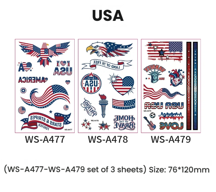 Soccer Fan Atmosphere Decor Face Sticker  Type B