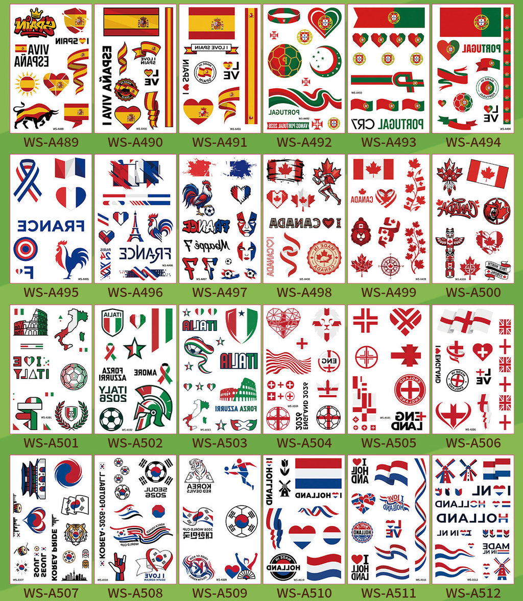 Soccer Fan Atmosphere Decor Face Sticker  Type B